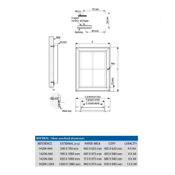 Vitrina para exterior magnética medidas