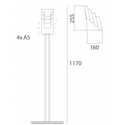 Portafolletos con pata para A5 con 4 cajetines