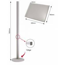 Columna Two con marco para 50x70 y 2 bandejas medidas