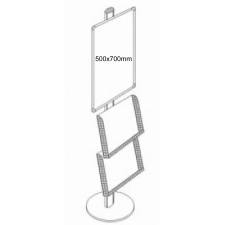 Columna Two con marco para 50x70 y 2 bandejas esquema