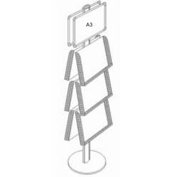 Columna 2 caras con marco para DIN A3 y 3 bandejas por cara esquema