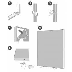 Muro luminoso para textil MONTAJE