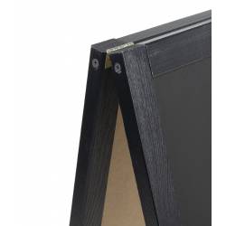 CABALLETE PIZARRA DE MADERA NEGRA tamaño 90x51 CM detalle