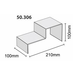 Expositor Escalera de 2 alturas de 100 mm de ancho medidas