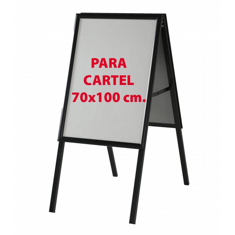 Caballete de Aluminio NEGRO para cartel de 70x100 cm