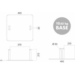 BASE DE ACERO ESPECIAL GRANDES ALTURAS medidas