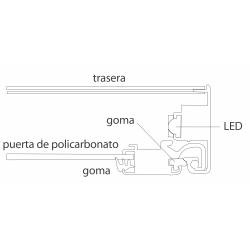 Vitrina Magnética Waterproff con luz esquema