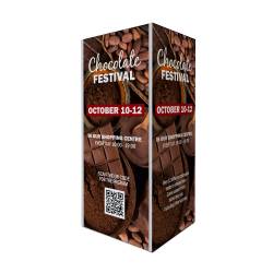 TOTEM A 4 CARAS DE 85 x 91 x 200 cm PARA TEXTIL EJEMPLO