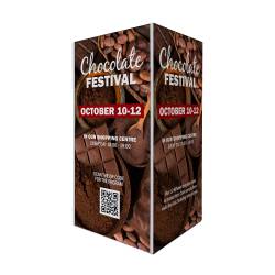 TOTEM A 4 CARAS DE 100 x 106 x 200 cm PARA TEXTIL EJEMPLO