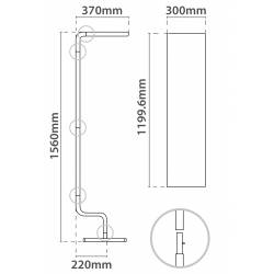 MASTIL DE INTERIOR PARA BANDERA MODELO SENADO EN FORMA RECTANGULAR MEDIDAS