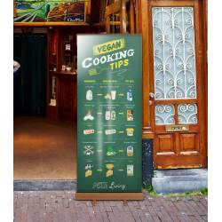 Roll Up de madera para cartel 80x206 cm. EJEMPLO