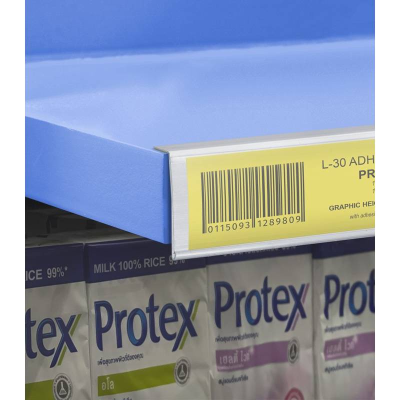 Perfil en L adhesivo para etiqueta de 30 mm de alto