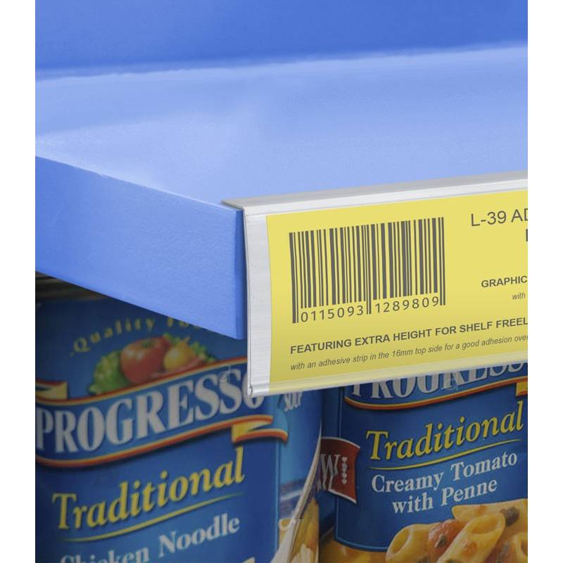 Perfil en L adhesivo para etiqueta de 39 mm de alto