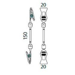Pinza portaprecio 20x150 mm, medidas