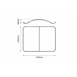 Display para textil curvo 307 x 230 cm medidas