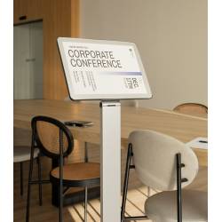 Portagráfica o portamenú a una cara A4 de pie ejemplo de uso