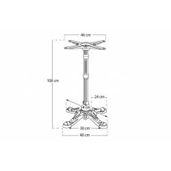 BASE DE HIERRO FUNDIDO ALTO 108 CM