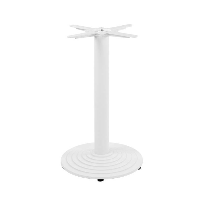 PATA REDONDA ESCALONADA DE HIERRO FUNDIDO BLANCO PARA MESA DE 72 CM DE ALTO