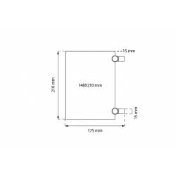 Señaletica Acrílica tipo Bandera DIN A5 medidas