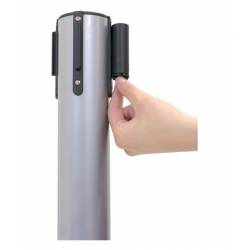 Poste separador gris con cinta extensible gris claro 2