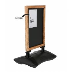 Caballete en madera tamaño 59x78 cm con base rellenable apto para carteles de imán medidas