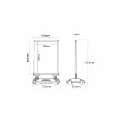 Caballete en madera tamaño 59x78 cm con base rellenable apto para carteles de imán