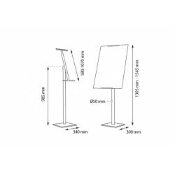 Porta menú o portagráficas ajustable medidas