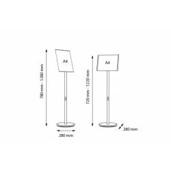 Porta menú o portagráficas negro ajustable en altura para A4