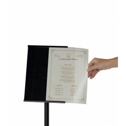 Porta menú o portagráficas negro ajustable en altura 2