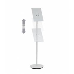 Porta menú o portagráficas blanco ajustable en altura 4