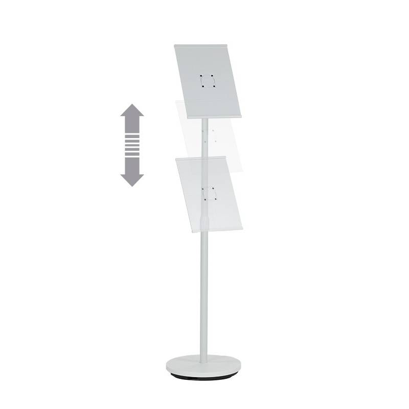 Porta menú o portagráficas blanco ajustable en altura 4