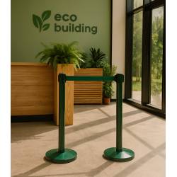 Poste separador verde con cinta extensible 5