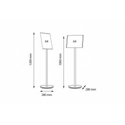 Porta menú o portagráficas negro con base redonda 2