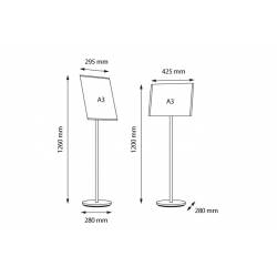 Porta menú o portagráficas negro con base redonda 3