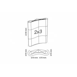 Pop-up 2 x 3 módulos recto o curvo con Maleta Mostrador 2