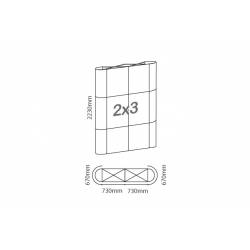 Pop-up 2 x 3 módulos recto o curvo con Maleta Mostrador 3