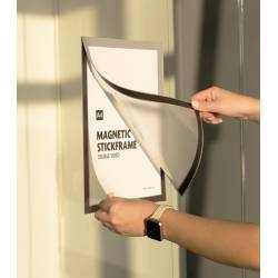 Funda portagráficas gris autoadhesiva con imán 2