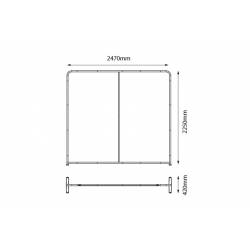 Display para textil de 247 cm de ancho x 225 cm de alto esquema