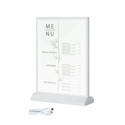 PORTAMENU RETROILUMINADO PARA DIN A4 en blaNCO