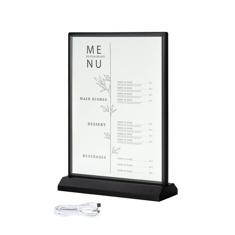 PORTAMENU RETROILUMINADO PARA DIN A4 en negro