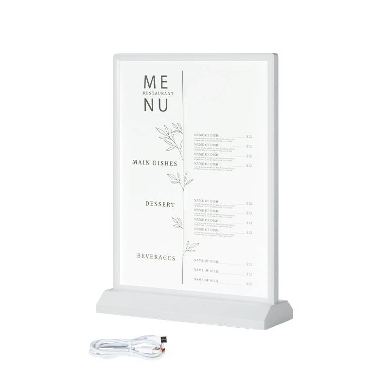 PORTAMENU RETROILUMINADO PARA DIN A4 en blaNCO