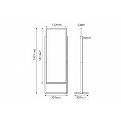 Soporte con patas para cartel de 505x1396 mm medidas