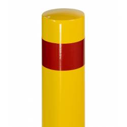 BOLARDO DE 90 CM DE ALTO EN ACERO CON BANDA REFLECTANTE 4