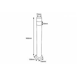 BOLARDO DE 90 CM DE ALTO EN ACERO CON BANDA REFLECTANTE 2