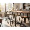 TABURETE ALTO CON RESPALDO DE METAL Y ASIENTO DE MADERA 7