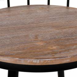 TABURETE ALTO CON RESPALDO DE METAL Y ASIENTO DE MADERA 3