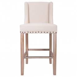 TABURETE CLASICO TAPIZADO EN LINO 2
