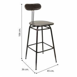 TABURETE DE METAL ESTILO VINTAGE MEDIDAS