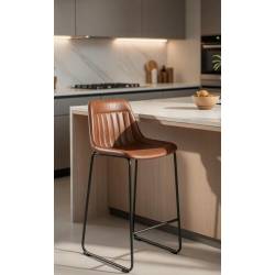 TABURETE DE METAL ASIENTO ACOLCHADO