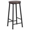 TABURETE DE METAL CON ASIENTO DE MADERA 3